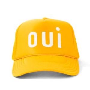Clare V - OUI discontinued trucker hat. Never worn. Marigold. Snapback closure.
